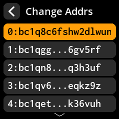 Change addresses list