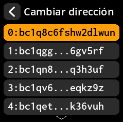 Lista de cambios de direcciones