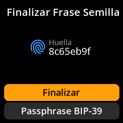 Acceso a la contraseña desde la pantalla de finalización