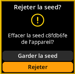 Settings selection menu