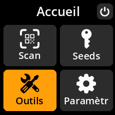 Settings selection menu