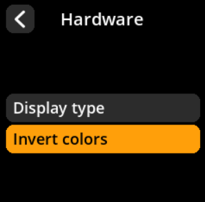 Invert Colors selection menu