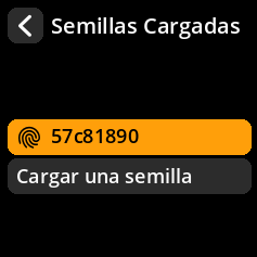 Cargar menú de semillas