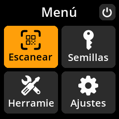 Menú principal tras el arranque