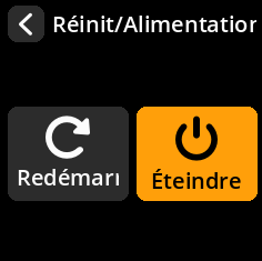 Settings selection menu