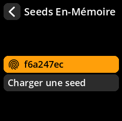 Settings selection menu