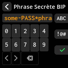 Settings selection menu