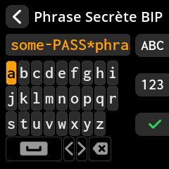 Settings selection menu