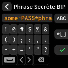 Settings selection menu