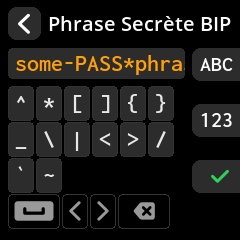 Settings selection menu