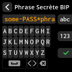 Settings selection menu
