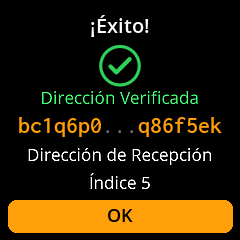 Pantalla de resultados de verificación de dirección