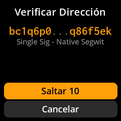 Pantalla de resultados de verificación de dirección