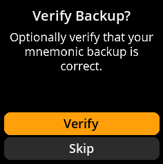 Optional seed backup verification