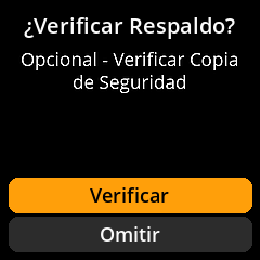 Verificación opcional de la copia de seguridad de la semilla