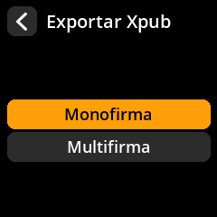 Selección del tipo de firma Xpub