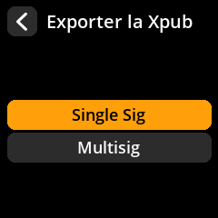 Settings selection menu