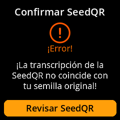 Error de verificación de SeedQR