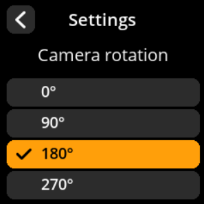 Camera rotation settings