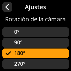 Configuración de rotación de la cámara