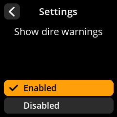 Dire warnings configuration