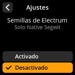 Configuración de las semillas de Electrorum