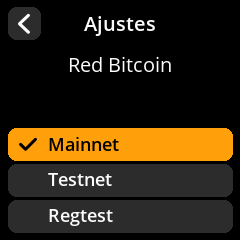 Selección de red de Bitcoin
