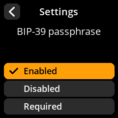 Passphrase configuration options