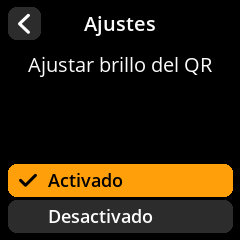 Configuración de las sugerencias de brillo del QR