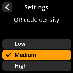 QR code density options
